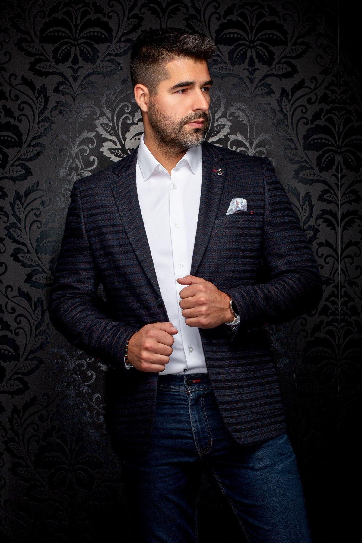 Veston pour homme par Au Noir | ELBA Marine Marron | Boutique Vvög, inventaire complet de la marque Au Noir