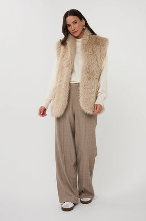 Pardessus fourrure pour femme par Esqualo | ESQ97505 Sable | Boutique Vvög, vêtements mode pour homme et femme
