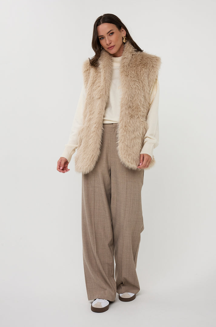 Pardessus fourrure pour femme par Esqualo | ESQ97505 Sable | Boutique Vvög, vêtements mode pour homme et femme