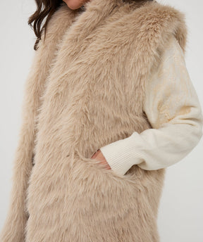 Pardessus fourrure pour femme par Esqualo | ESQ97505 Sable | Boutique Vvög, vêtements mode pour homme et femme