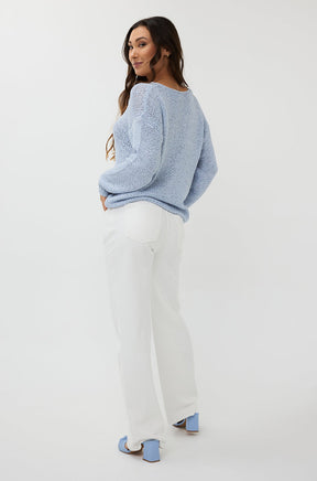Chandail manches longues pour femme par Esqualo | SP2502023 Bleu Ciel | Boutique Vvög, vêtements mode pour homme et femme