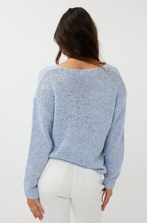 Chandail manches longues pour femme par Esqualo | SP2502023 Bleu Ciel | Boutique Vvög, vêtements mode pour homme et femme