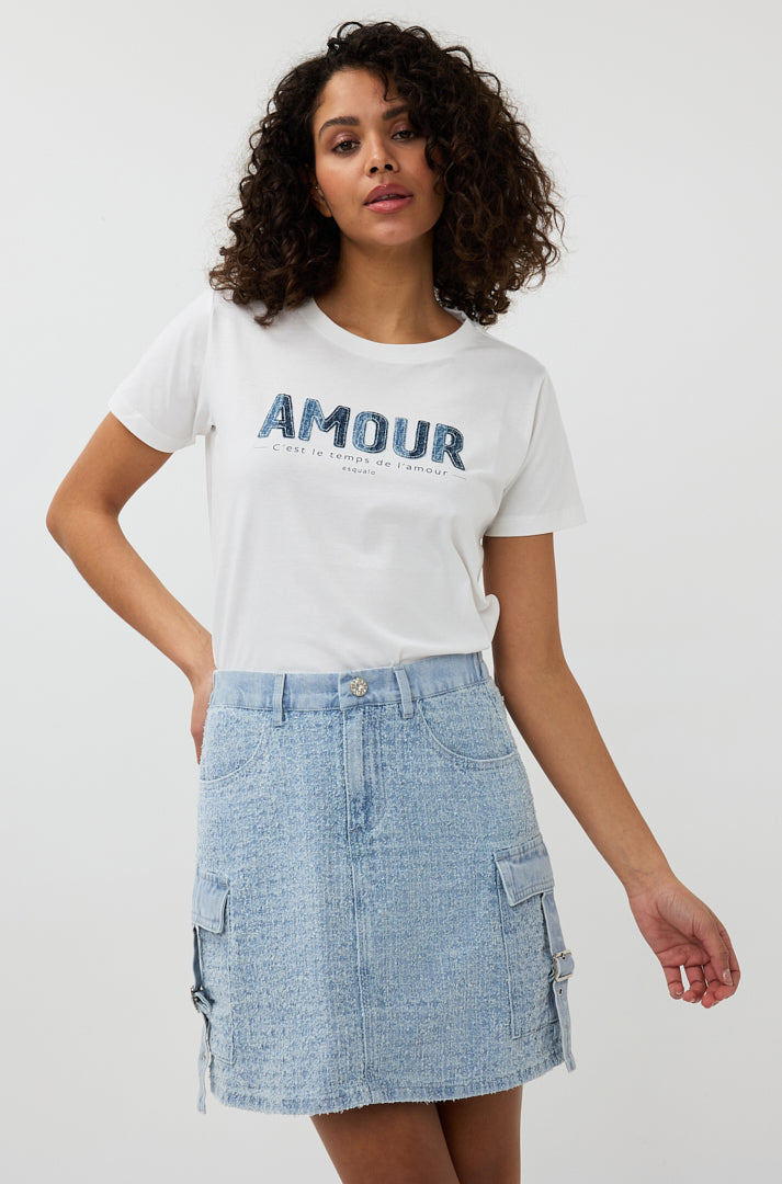 T-Shirt pour femme par Esqualo | SP2505017 Blanc Cassé | Boutique Vvög, vêtements mode pour homme et femme