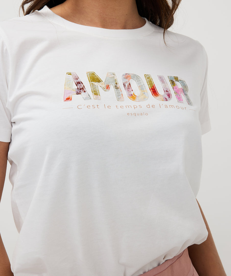 T-Shirt pour femme par Esqualo | SP2505021 Blanc Cassé | Boutique Vvög, vêtements mode pour homme et femme