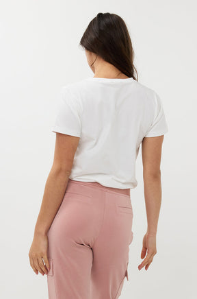 T-Shirt pour femme par Esqualo | SP2505021 Blanc Cassé | Boutique Vvög, vêtements mode pour homme et femme