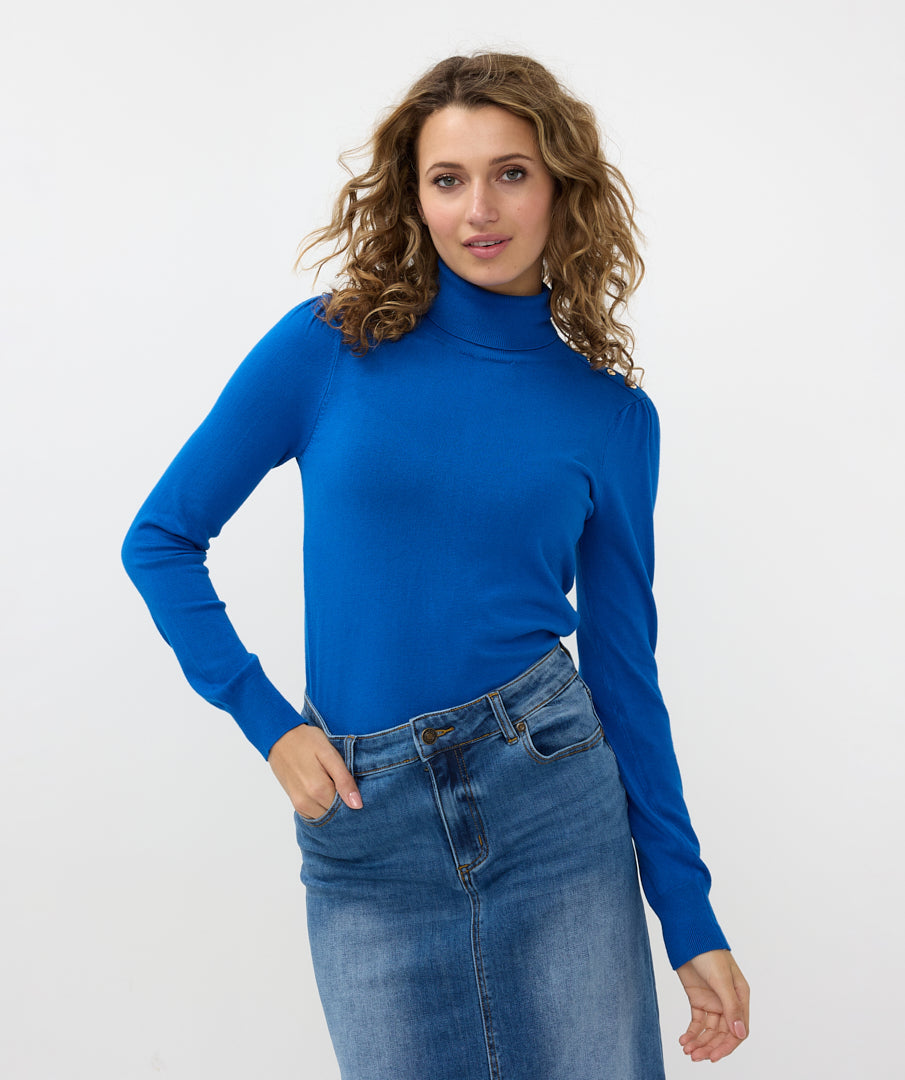 Col roulé pour femme par Esqualo | F2407528 Bleu brillant | Boutique Vvög, vêtements mode pour homme et femme