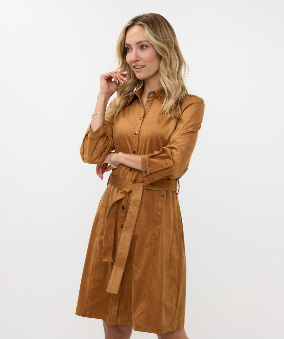 Robe pour femme par Esqualo | F2410503 Camel | Boutique Vvög, vêtements mode pour homme et femme