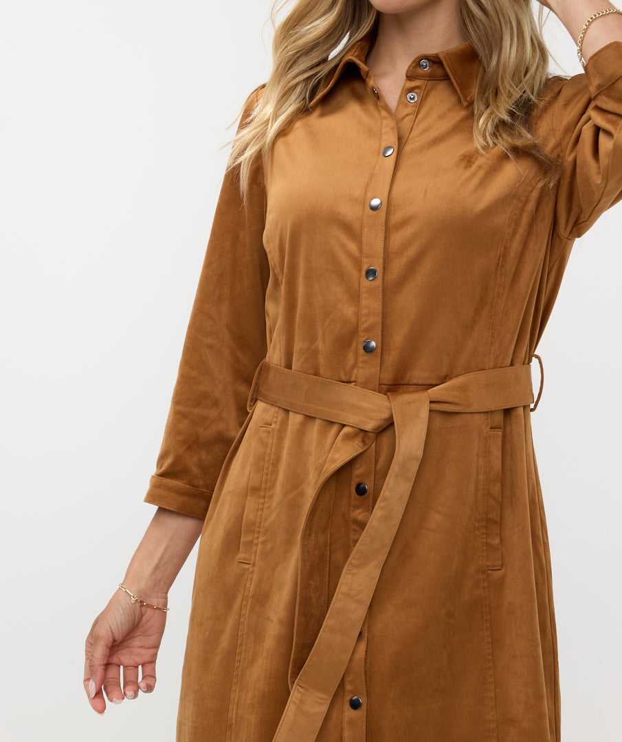 Robe pour femme par Esqualo | F2410503 Camel | Boutique Vvög, vêtements mode pour homme et femme