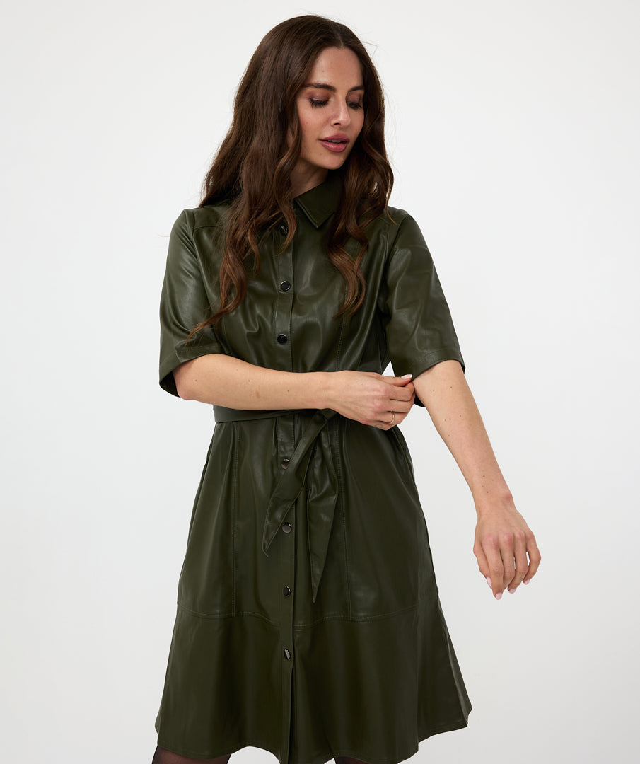 Robe pour femme par Esqualo | F2411506 Vert | Boutique Vvög, vêtements mode pour homme et femme