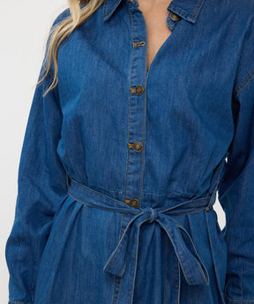 Robe pour femme par Esqualo | F2412500 Bleu jean | Boutique Vvög, vêtements mode pour homme et femme