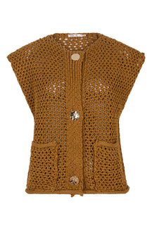 Chandail sans manche troué pour femme par Esqualo | F2507501 Olive | Boutique Vvög, vêtements mode pour homme et femme