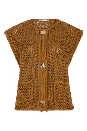 Chandail sans manche troué pour femme par Esqualo | F2507501 Olive | Boutique Vvög, vêtements mode pour homme et femme