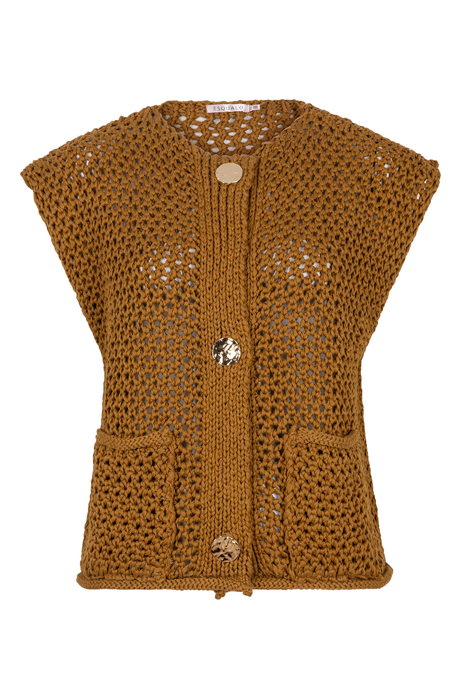 Chandail sans manche troué pour femme par Esqualo | F2507501 Olive | Boutique Vvög, vêtements mode pour homme et femme