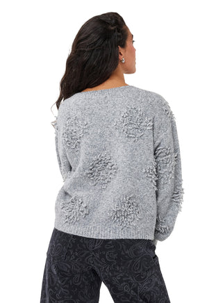 Chandail manches longues gris, vue de dos sur mannequin pour femme par Esqualo