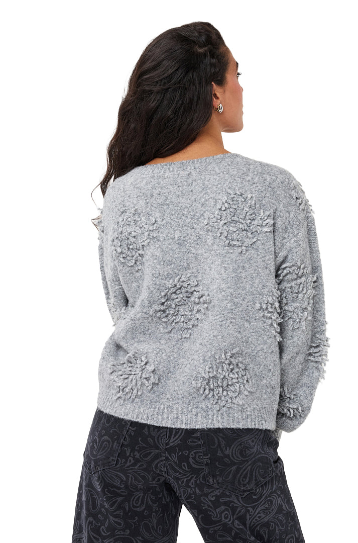 Chandail manches longues gris, vue de dos sur mannequin pour femme par Esqualo