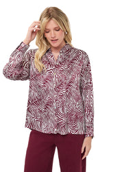 Blouse manches longues ivoire, vue de face sur mannequin pour femme par Esqualo