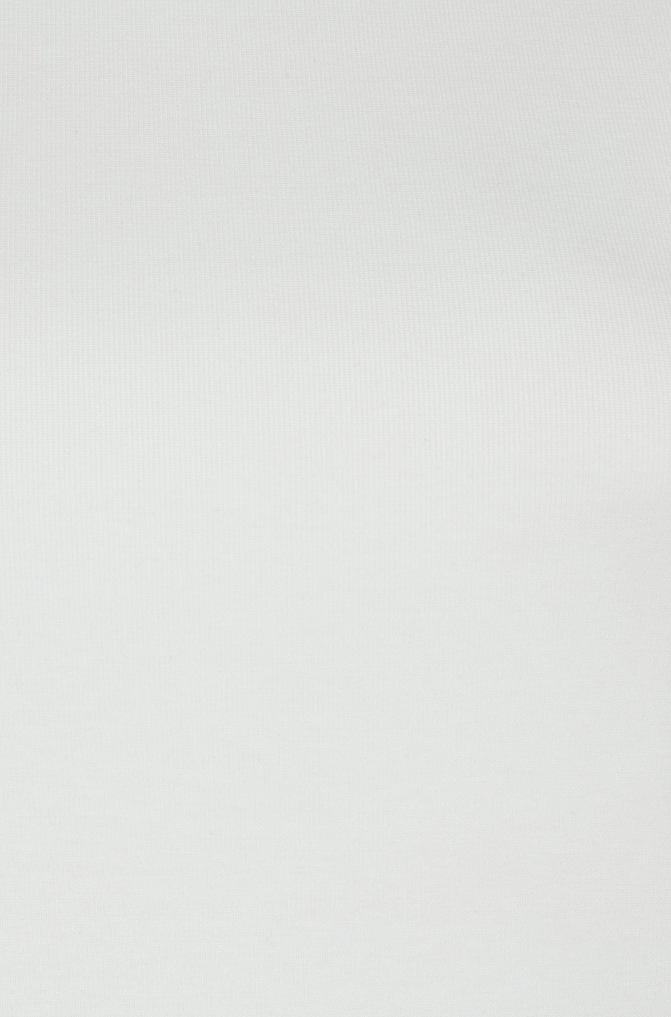 Esqualo women's white fine ribbed knit fabric texture on the sleeveless T-Shirt, close-up