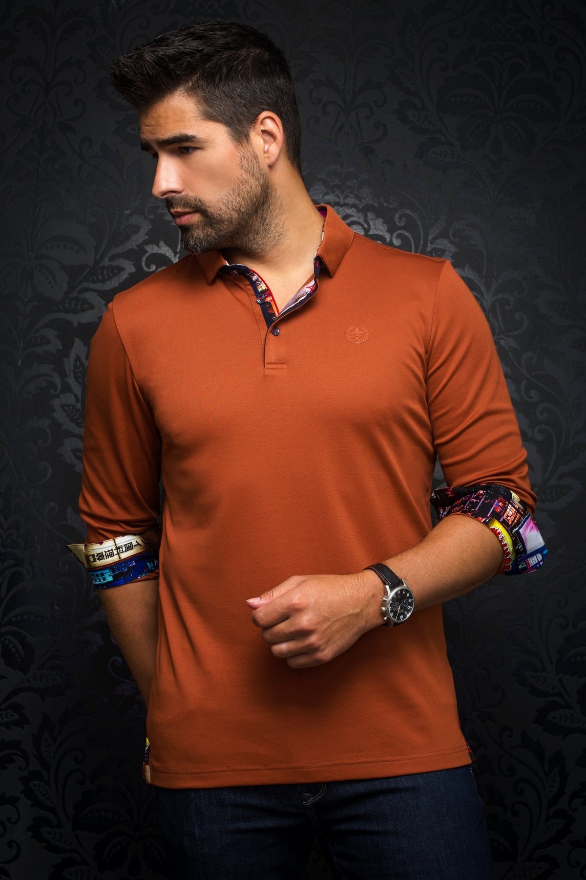 Polo pour homme par Au Noir | FALCON Rouille/rust | Boutique Vvög, inventaire complet de la marque Au Noir