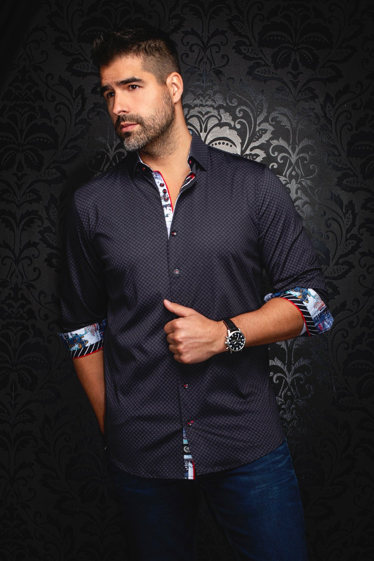 Chemise manches longues en Knit pour homme par Au Noir | FIERO Noir | Boutique Vvög, inventaire complet de la marque Au Noir