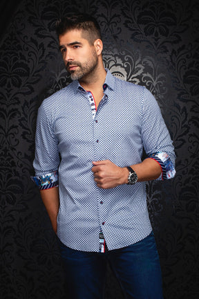 Chemise manches longues en Knit pour homme par Au Noir | FIERO Blanc Marine | Boutique Vvög, inventaire complet de la marque Au Noir