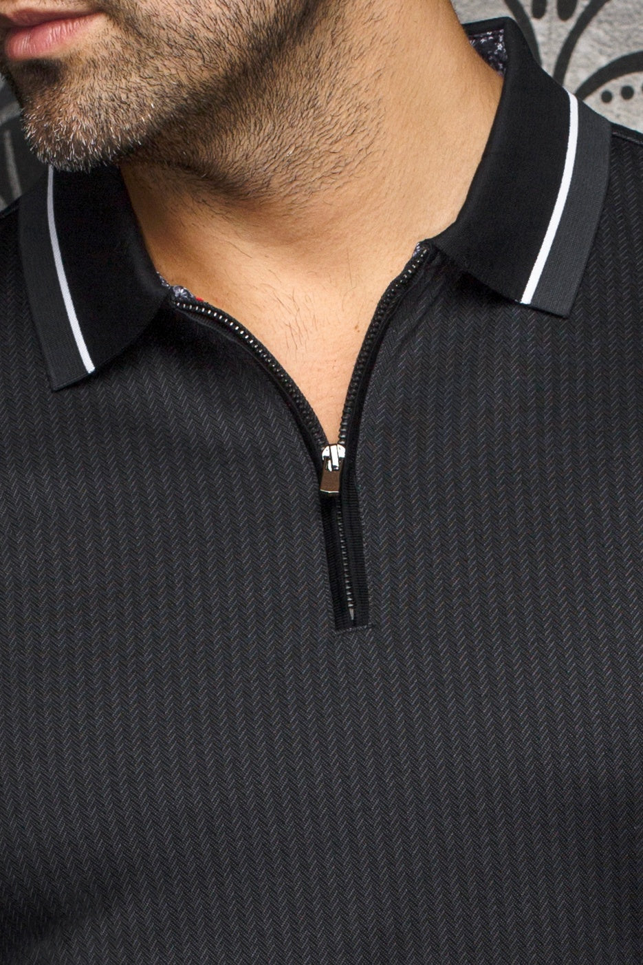 Polo manches longues pour homme par Au Noir | FEDERICO Noir | Boutique Vvög, inventaire complet de la marque Au Noir