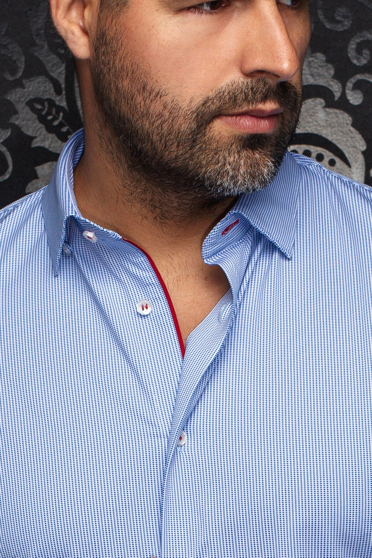 Chemise en nylon pour homme par Au Noir | GALVIN(SS) Bleu Clair | Boutique Vvög, vêtements mode pour homme et femme