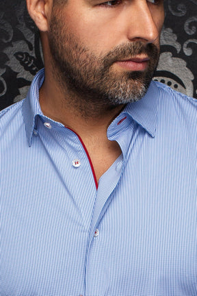 Chemise en nylon pour homme par Au Noir | GALVIN(SS) Bleu Clair | Boutique Vvög, vêtements mode pour homme et femme