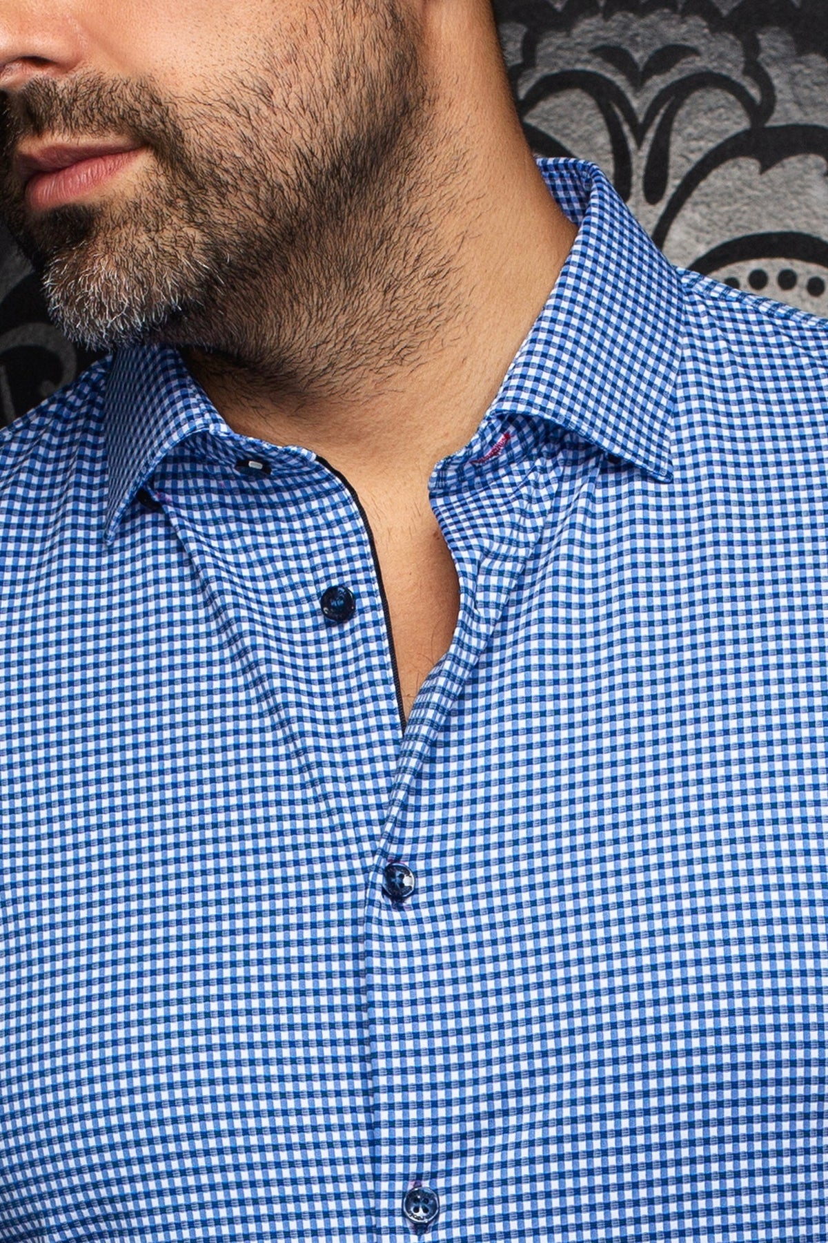 Chemise en nylon pour homme par Au Noir | GENOVA(SS) Bleu | Boutique Vvög, vêtements mode pour homme et femme