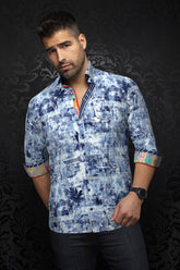 Knit long sleeve shirt for men by Au Noir | GOMERA Indigo | Boutique Vvög, complete inventory of the Au Noir brand