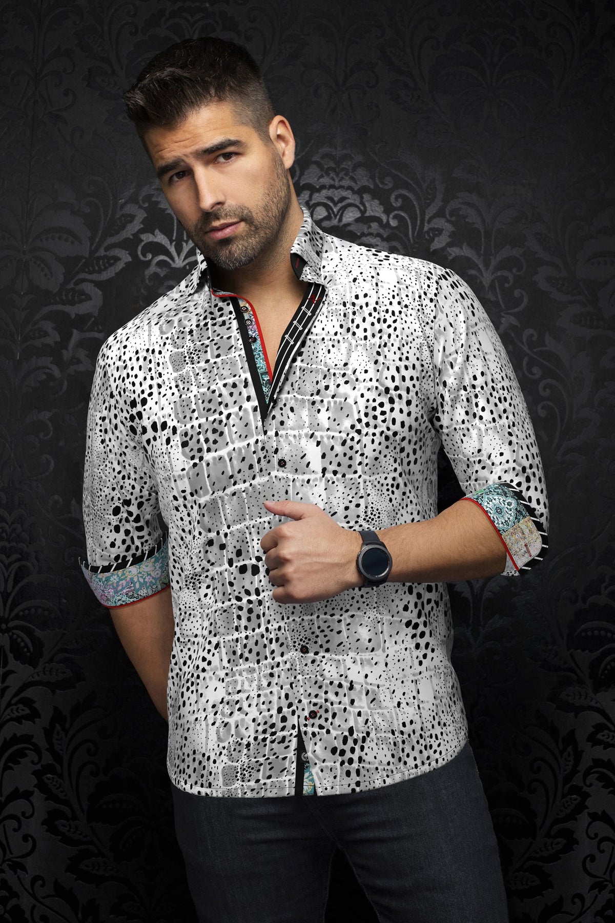 Chemise manches longues pour homme par Au Noir | GOZZI Blanc | Boutique Vvög, inventaire complet de la marque Au Noir