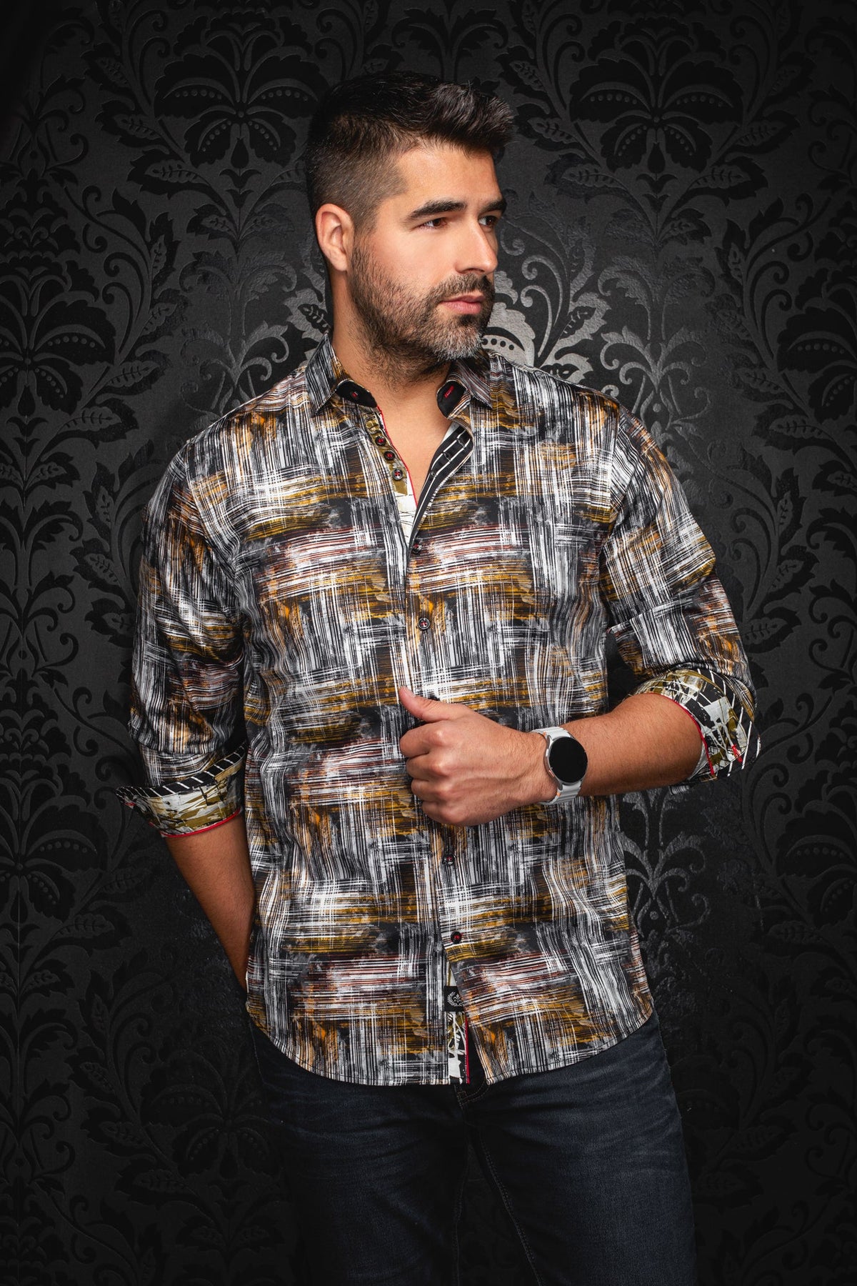 Chemise manches longues pour homme par Au Noir | GRIMLOCK Noir | Boutique Vvög, inventaire complet de la marque Au Noir