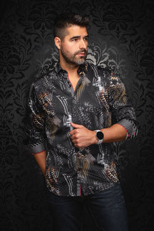 Chemise manches longues pour homme par Au Noir | GROOVE Noir Or | Boutique Vvög, inventaire complet de la marque Au Noir