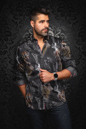 Chemise manches longues pour homme par Au Noir | GROOVE Noir Or | Boutique Vvög, inventaire complet de la marque Au Noir