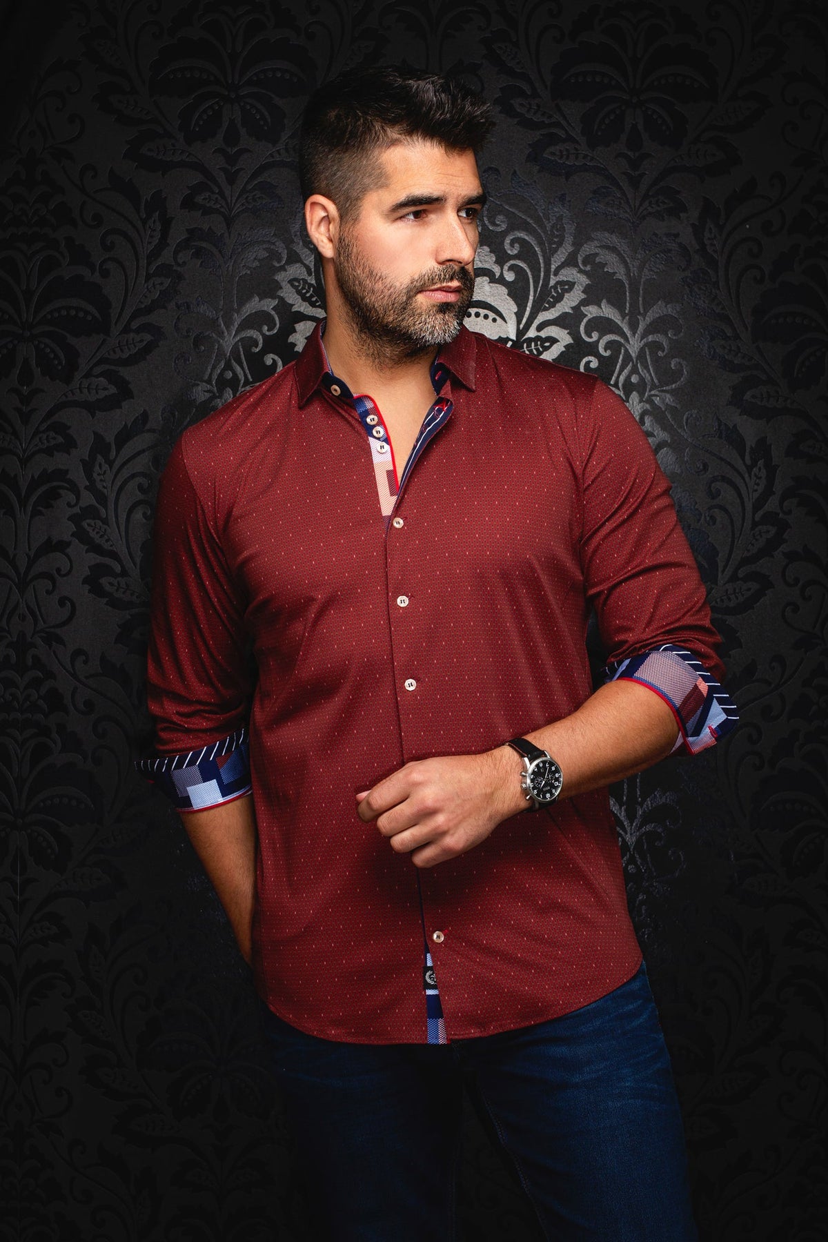 Chemise manches longues en Knit pour homme par Au Noir | HOUND Bordeaux | Boutique Vvög, inventaire complet de la marque Au Noir