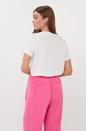 T-Shirt pour femme par Esqualo | HS2605200 Blanc Cassé Rose | Boutique Vvög, vêtements mode pour homme et femme