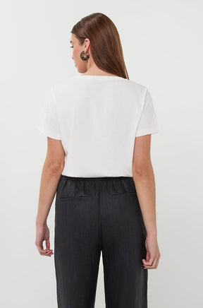 T-Shirt pour femme par Esqualo | HS2605202 Blanc Cassé Noir | Boutique Vvög, vêtements mode pour homme et femme