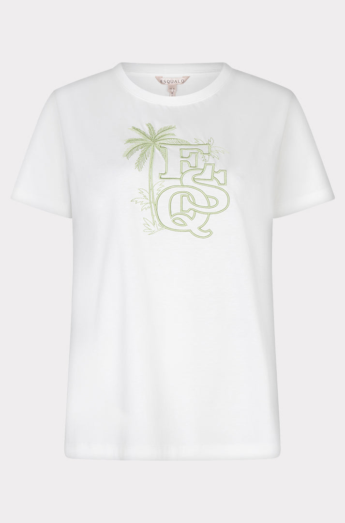 T-Shirt pour femme par Esqualo | HS2605202 Blanc Vert | Boutique Vvög, vêtements mode pour homme et femme