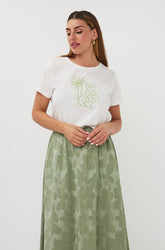 T-Shirt pour femme par Esqualo | HS2605202 Blanc Vert | Boutique Vvög, vêtements mode pour homme et femme