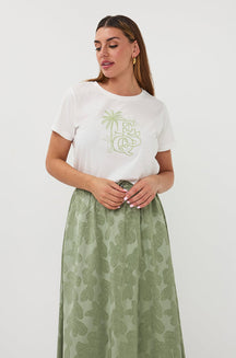 T-Shirt pour femme par Esqualo | HS2605202 Blanc Vert | Boutique Vvög, vêtements mode pour homme et femme
