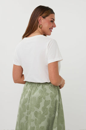 T-Shirt pour femme par Esqualo | HS2605202 Blanc Vert | Boutique Vvög, vêtements mode pour homme et femme