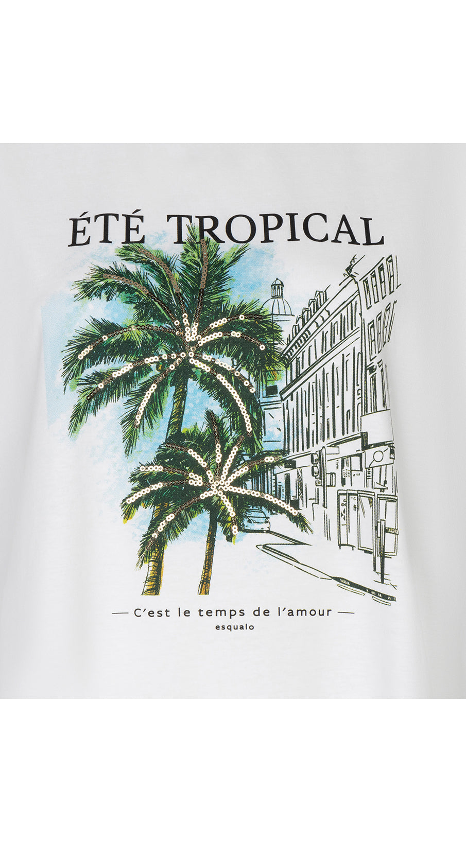 T-Shirt pour femme par Esqualo | HS2605203 Blanc Cassé | Boutique Vvög, vêtements mode pour homme et femme