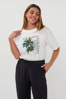 T-Shirt pour femme par Esqualo | HS2605203 Blanc Cassé | Boutique Vvög, vêtements mode pour homme et femme