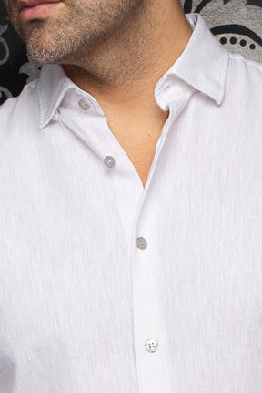 Chemise manches longues en lin pour homme par Au Noir | HUMPHREY Beige | Boutique Vvög, inventaire complet de la marque Au Noir