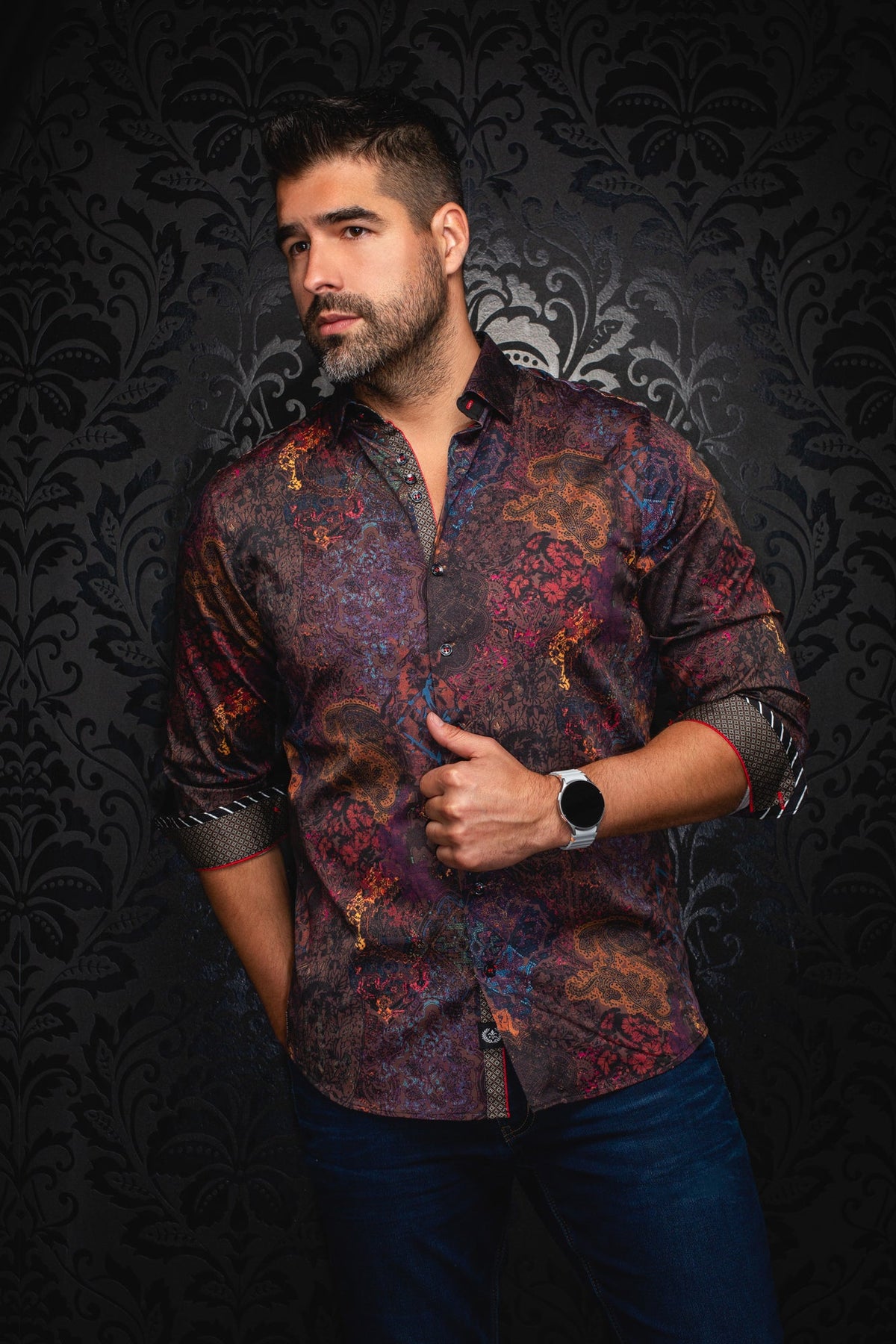 Chemise manches longues pour homme par Au Noir | INDORE Rouille | Boutique Vvög, inventaire complet de la marque Au Noir