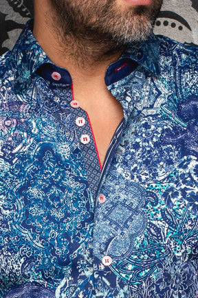 Chemise manches longues pour homme par Au Noir | INDORE Sarcelle | Boutique Vvög, inventaire complet de la marque Au Noir