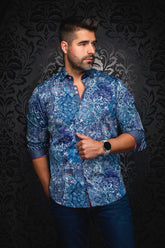 Chemise manches longues pour homme par Au Noir | INDORE Sarcelle | Boutique Vvög, inventaire complet de la marque Au Noir