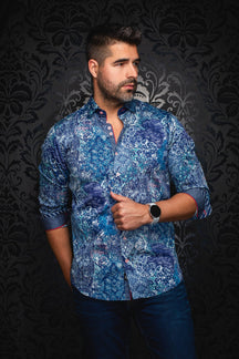 Chemise manches longues pour homme par Au Noir | INDORE Sarcelle | Boutique Vvög, inventaire complet de la marque Au Noir