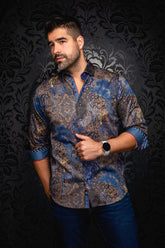 Chemise manches longues pour homme par Au Noir | INDORE Tabac | Boutique Vvög, inventaire complet de la marque Au Noir