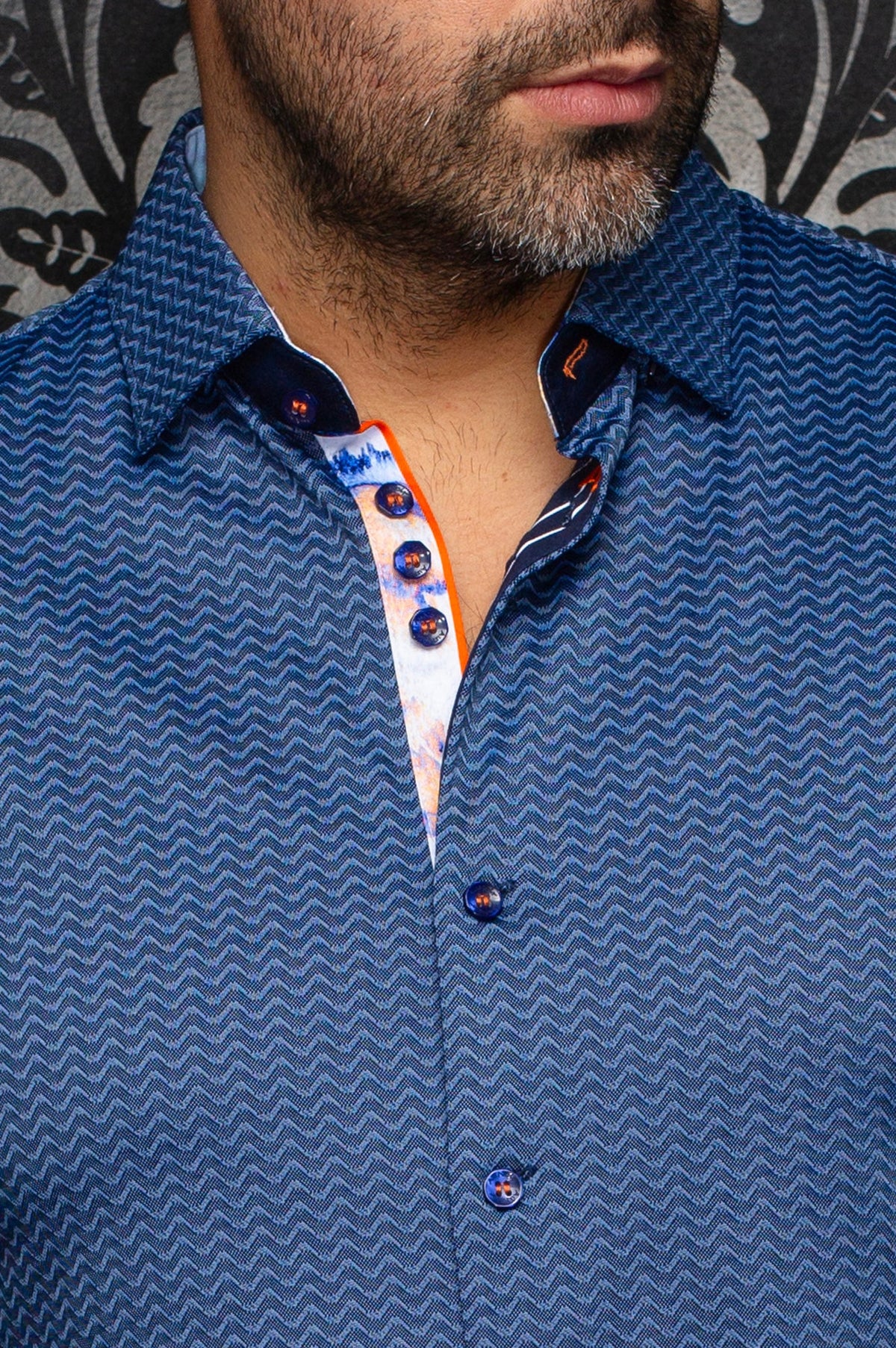 Chemise manches longues en Knit extensible pour homme par Au Noir | IRONBARK Marine | Boutique Vvög, inventaire complet de la marque Au Noir