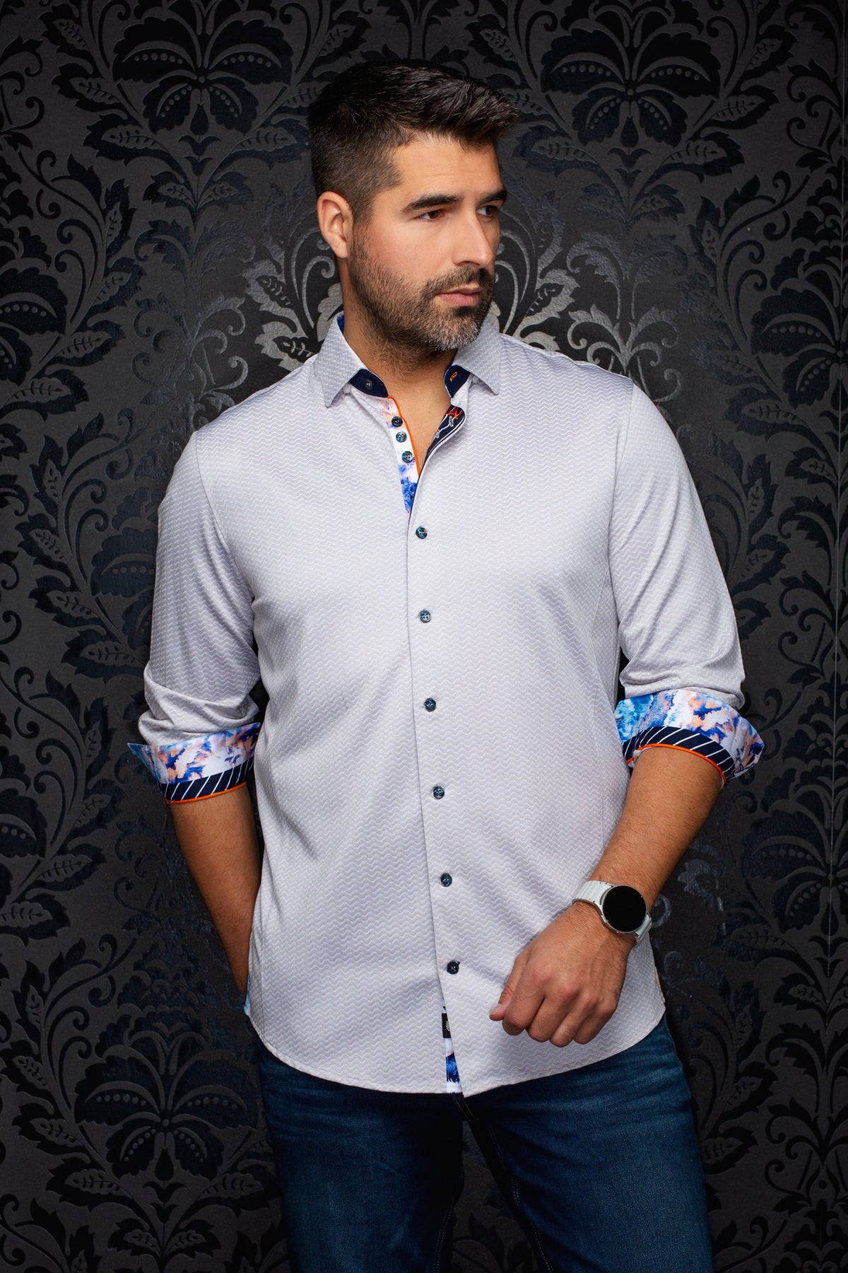 Chemise manches longues en Knit extensible pour homme par Au Noir | IRONBARK Sable | Boutique Vvög, inventaire complet de la marque Au Noir